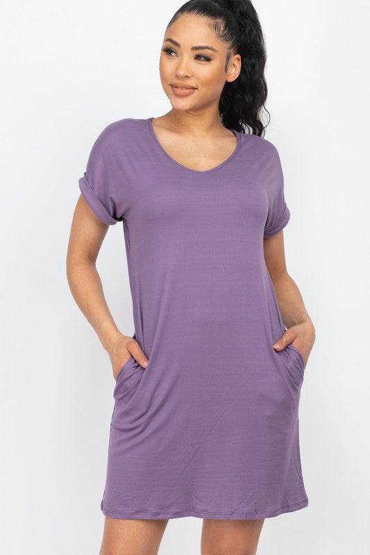Short Cap Sleeve Pocket Mini T Shirt Dress - Shop Style & More | Fresh Looks, Everyday Deals & Free Shipping