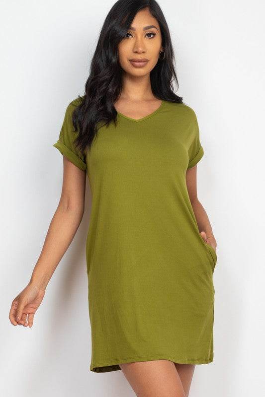 Short Cap Sleeve Pocket Mini T Shirt Dress - Shop Style & More | Fresh Looks, Everyday Deals & Free Shipping