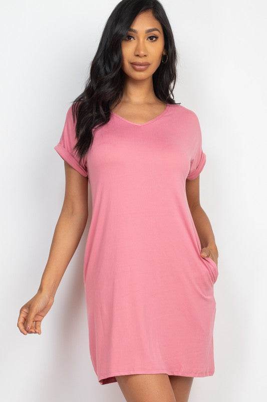 Short Cap Sleeve Pocket Mini T Shirt Dress - Shop Style & More | Fresh Looks, Everyday Deals & Free Shipping