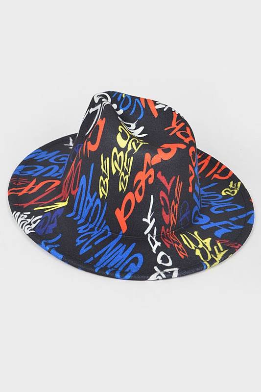 Graffiti Felt Blend Fedora - Shop Style & More | Fresh Looks, Everyday Deals & Free Shipping