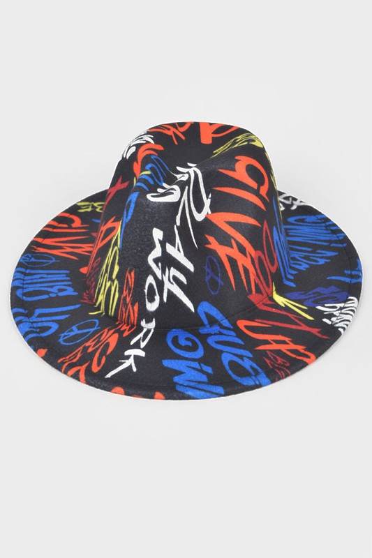 Graffiti Felt Blend Fedora - Shop Style & More | Fresh Looks, Everyday Deals & Free Shipping