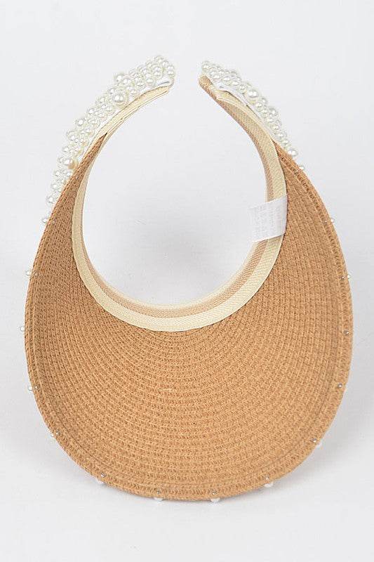Pearl Accent Straw Visor Sun Hat - Shop Style & More | Fresh Looks, Everyday Deals & Free Shipping