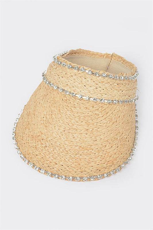 Rhinestone Statement Straw Visor Sun Hat - Shop Style & More | Fresh Looks, Everyday Deals & Free Shipping