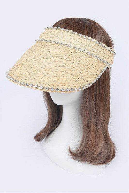 Rhinestone Statement Straw Visor Sun Hat - Shop Style & More | Fresh Looks, Everyday Deals & Free Shipping