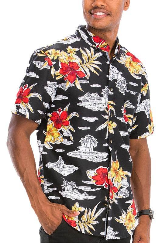 Hawaiian Print Button Down Shirt - Shop Style & More | Fresh Looks, Everyday Deals & Free Shipping