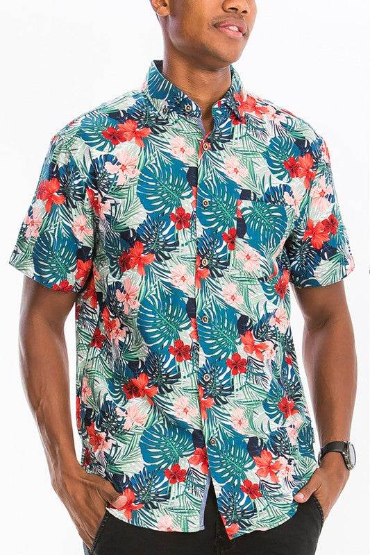 Hawaiian Print Button Down Shirt - Shop Style & More | Fresh Looks, Everyday Deals & Free Shipping
