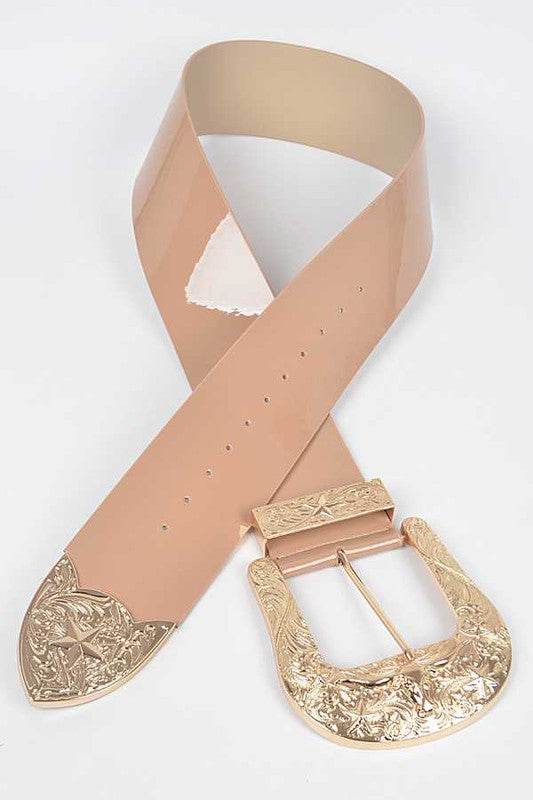 Plus Size Iconic Buckle Statement Patent Belt - Shop Style & More | Fresh Looks, Everyday Deals & Free Shipping