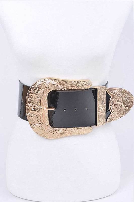 Plus Size Iconic Buckle Statement Patent Belt - Shop Style & More | Fresh Looks, Everyday Deals & Free Shipping