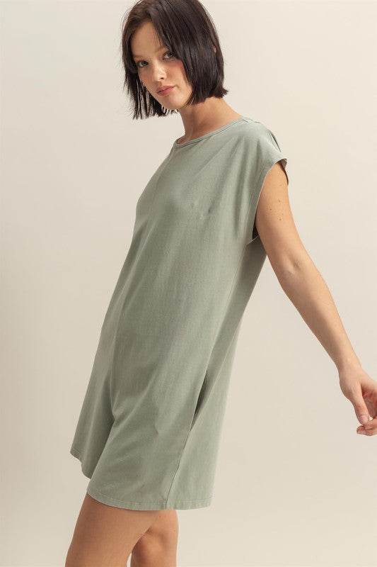 HYFVE Round Neck Cap Sleeve Relaxed Fit Breezy Romper - Shop Style & More | Fresh Looks, Everyday Deals & Free Shipping
