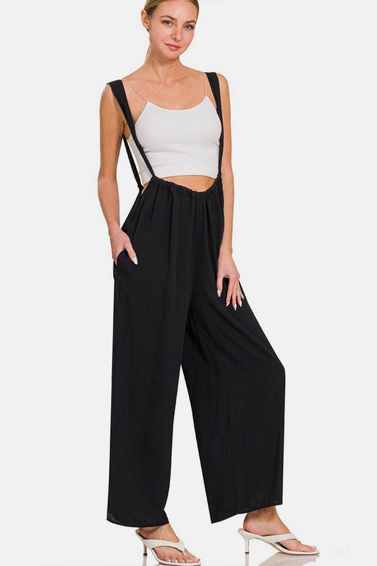 Zenana Tie Back Suspender Jumpsuit with Pockets - Shop Style & More | Fresh Looks, Everyday Deals & Free Shipping