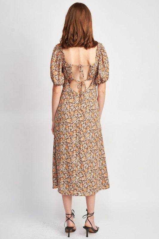 FLORAL MIDI DRESS WTIH RUFFLE DETAILS - Shop Style & More | Fresh Looks, Everyday Deals & Free Shipping