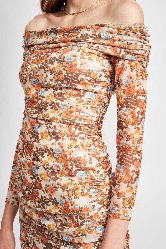OFF SHOULDER PRINTED FLORAL DRESS - Shop Style & More | Fresh Looks, Everyday Deals & Free Shipping