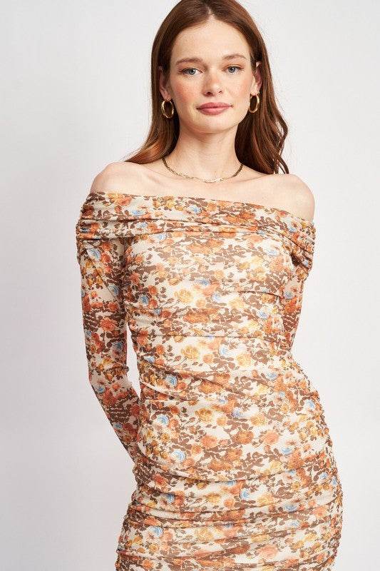 OFF SHOULDER PRINTED FLORAL DRESS - Shop Style & More | Fresh Looks, Everyday Deals & Free Shipping