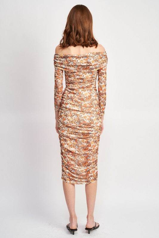 OFF SHOULDER PRINTED FLORAL DRESS - Shop Style & More | Fresh Looks, Everyday Deals & Free Shipping