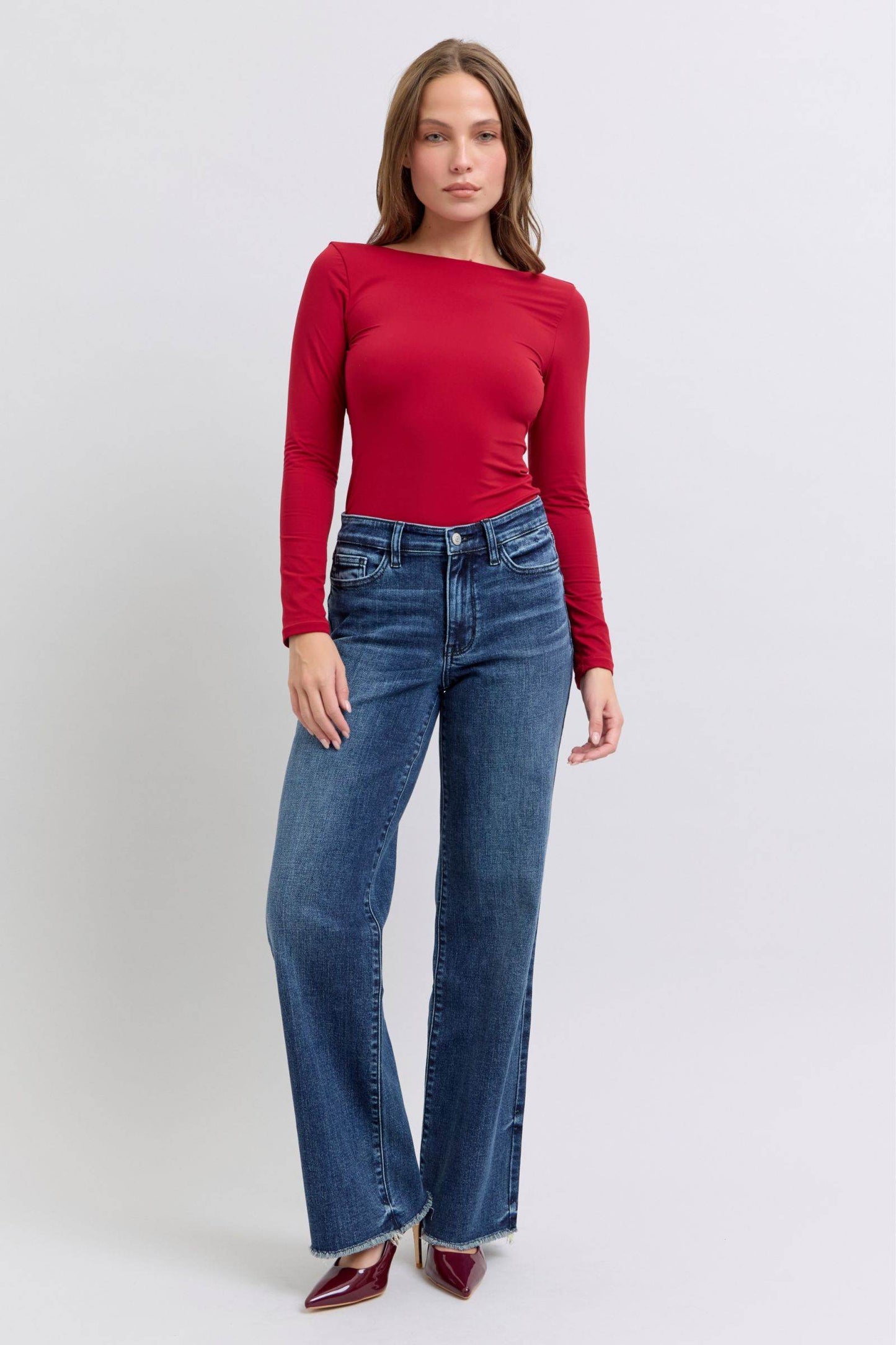 Judy Blue Full Size Raw Hem Mid Rise Jeans - Shop Style & More | Fresh Looks, Everyday Deals & Free Shipping