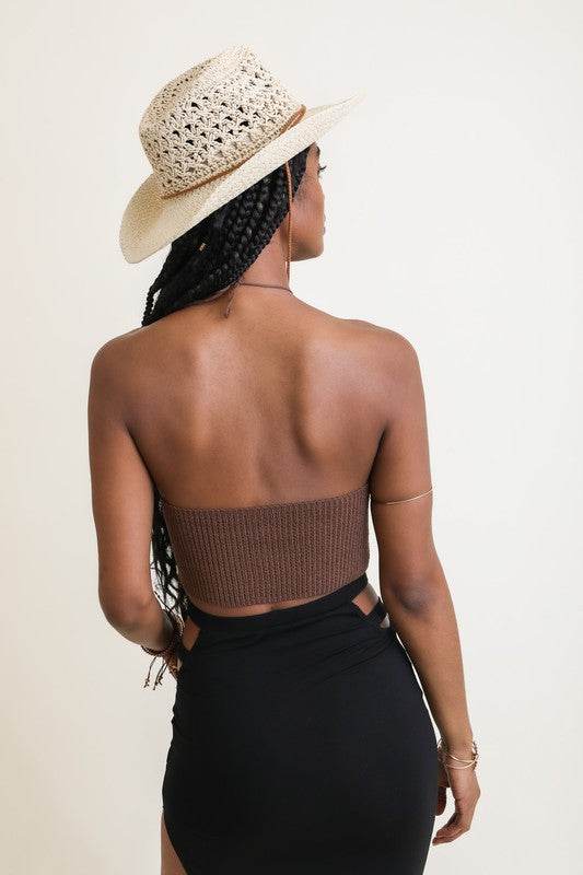 Lace-Up Halter Knit Bralette - Shop Style & More | Fresh Looks, Everyday Deals & Free Shipping