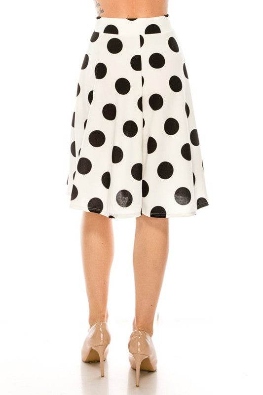 Polka dot printed high waisted knee length skirt - Shop Style & More | Fresh Looks, Everyday Deals & Free Shipping