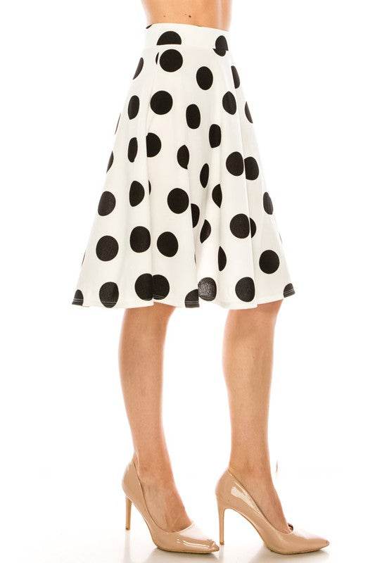 Polka dot printed high waisted knee length skirt - Shop Style & More | Fresh Looks, Everyday Deals & Free Shipping