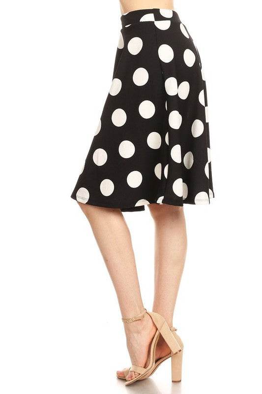 Polka dot printed high waisted knee length skirt - Shop Style & More | Fresh Looks, Everyday Deals & Free Shipping