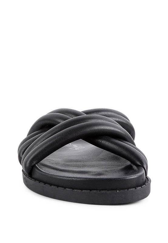 TORA QUILTED STRAP SLIDER FLATS - Shop Style & More | Fresh Looks, Everyday Deals & Free Shipping