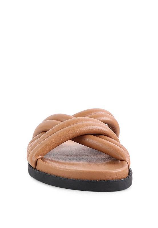 TORA QUILTED STRAP SLIDER FLATS - Shop Style & More | Fresh Looks, Everyday Deals & Free Shipping