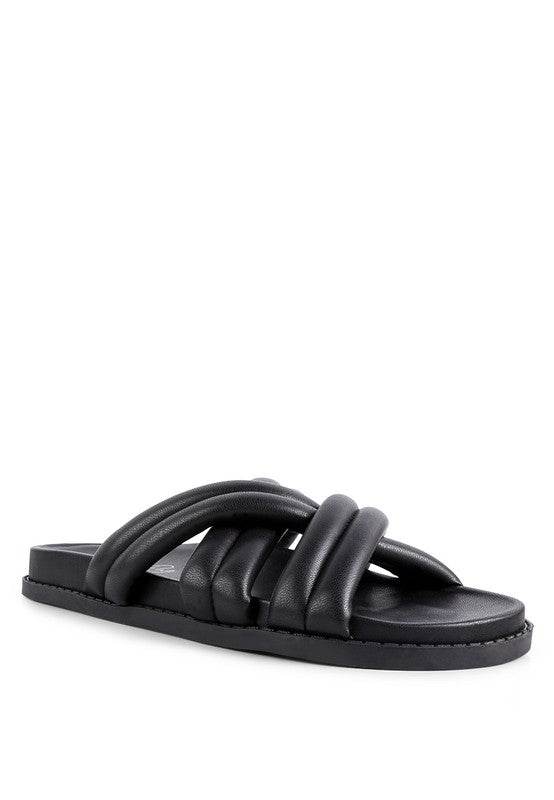 TORA QUILTED STRAP SLIDER FLATS - Shop Style & More | Fresh Looks, Everyday Deals & Free Shipping