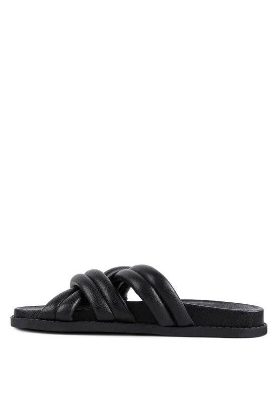 TORA QUILTED STRAP SLIDER FLATS - Shop Style & More | Fresh Looks, Everyday Deals & Free Shipping