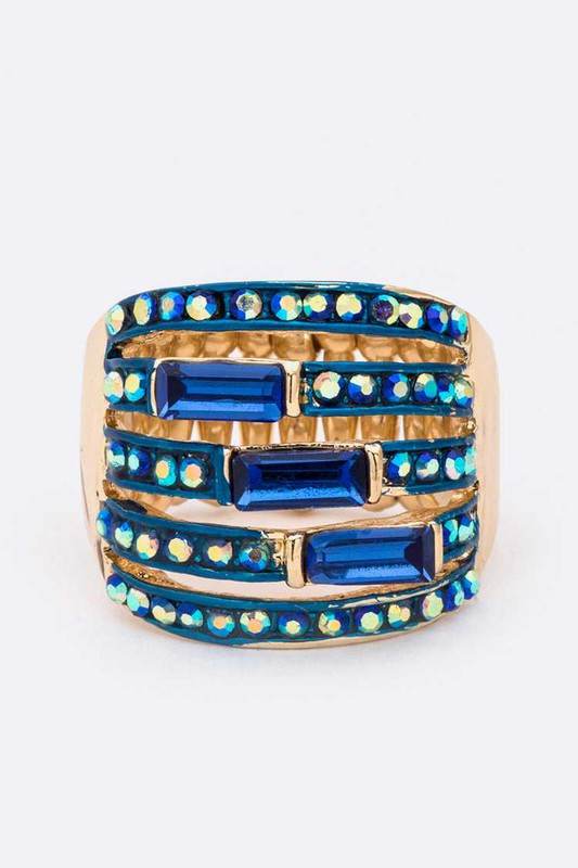 Crystal Baguette Stretch Cocktail Ring - Shop Style & More | Fresh Looks, Everyday Deals & Free Shipping