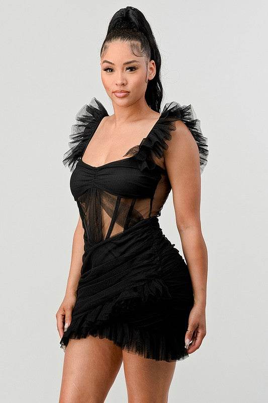 BE ADORABLE RUFFLE MINI DRESS - Shop Style & More | Fresh Looks, Everyday Deals & Free Shipping