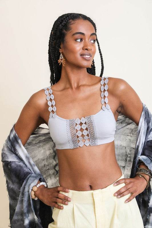 Boho Eye Lace Applique Bralette - Shop Style & More | Fresh Looks, Everyday Deals & Free Shipping