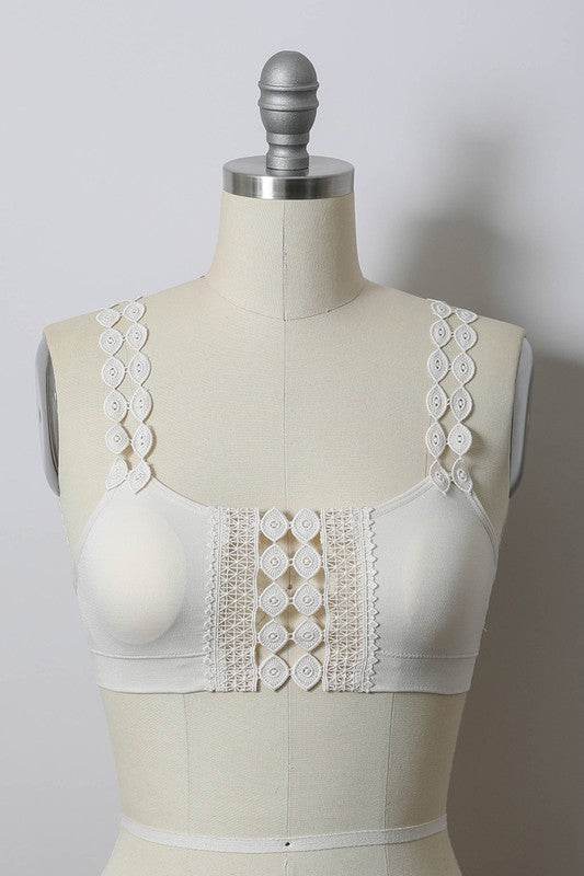 Boho Eye Lace Applique Bralette - Shop Style & More | Fresh Looks, Everyday Deals & Free Shipping