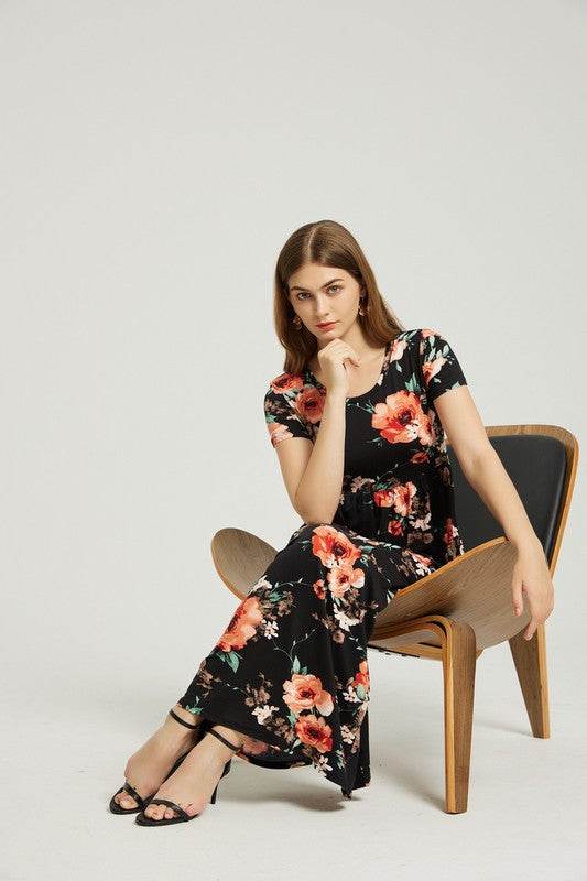Womens Summer Casual Floral Maxi Dress With Pocket - Shop Style & More | Fresh Looks, Everyday Deals & Free Shipping