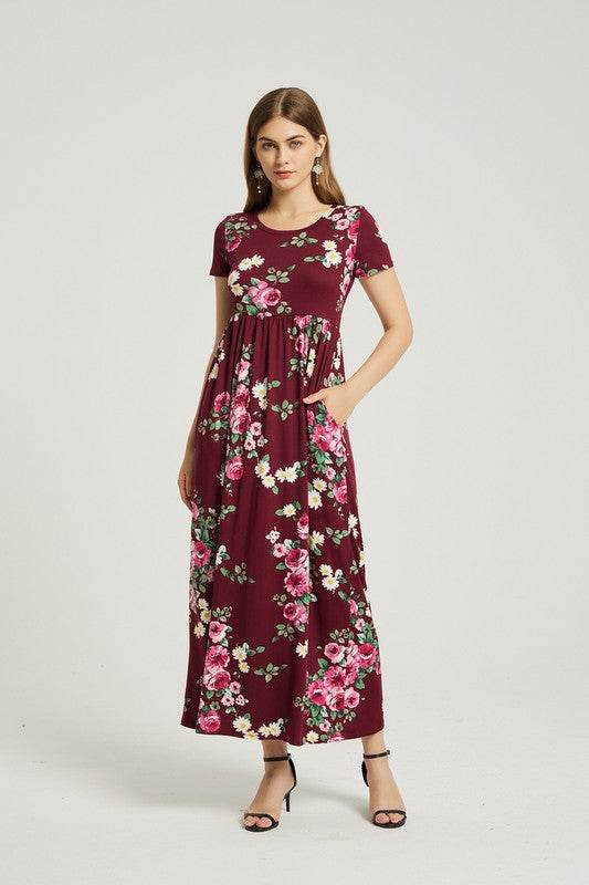 Womens Summer Casual Floral Maxi Dress With Pocket - Shop Style & More | Fresh Looks, Everyday Deals & Free Shipping