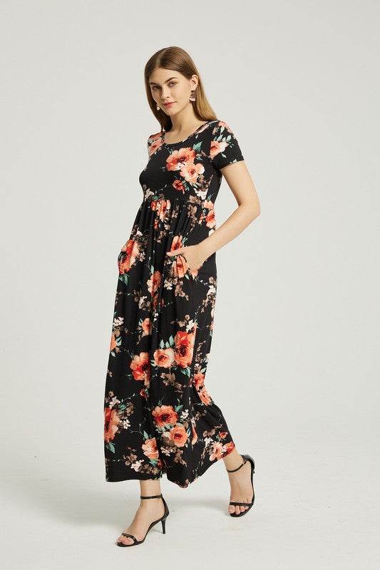 Womens Summer Casual Floral Maxi Dress With Pocket - Shop Style & More | Fresh Looks, Everyday Deals & Free Shipping