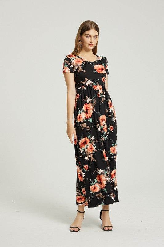 Womens Summer Casual Floral Maxi Dress With Pocket - Shop Style & More | Fresh Looks, Everyday Deals & Free Shipping