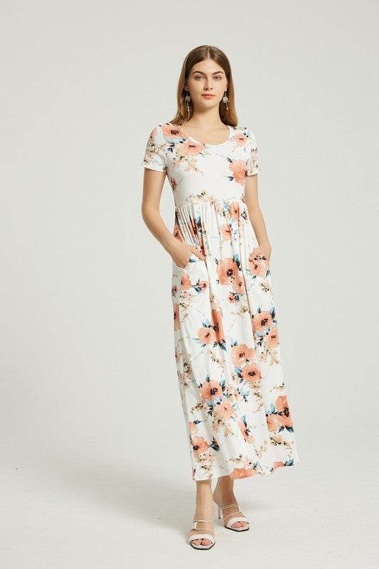 Womens Summer Casual Floral Maxi Dress With Pocket - Shop Style & More | Fresh Looks, Everyday Deals & Free Shipping