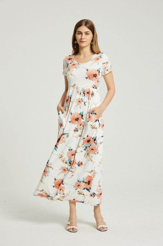 Womens Summer Casual Floral Maxi Dress With Pocket - Shop Style & More | Fresh Looks, Everyday Deals & Free Shipping