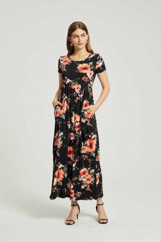 Womens Summer Casual Floral Maxi Dress With Pocket - Shop Style & More | Fresh Looks, Everyday Deals & Free Shipping
