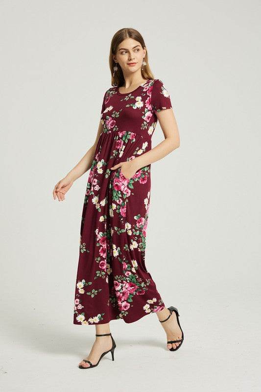 Womens Summer Casual Floral Maxi Dress With Pocket - Shop Style & More | Fresh Looks, Everyday Deals & Free Shipping