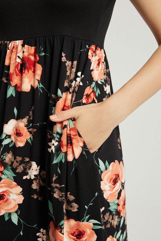 Womens Summer Casual Floral Maxi Dress With Pocket - Shop Style & More | Fresh Looks, Everyday Deals & Free Shipping