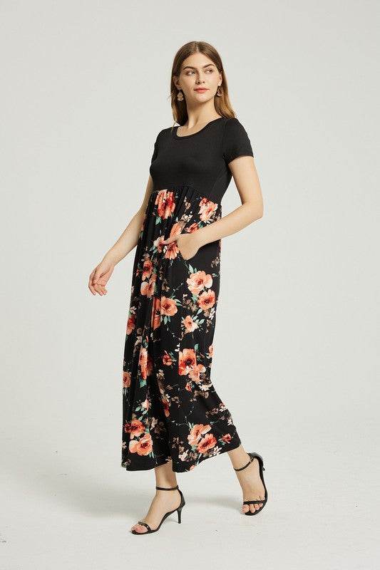 Womens Summer Casual Floral Maxi Dress With Pocket - Shop Style & More | Fresh Looks, Everyday Deals & Free Shipping