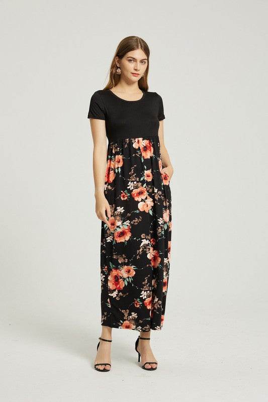 Womens Summer Casual Floral Maxi Dress With Pocket - Shop Style & More | Fresh Looks, Everyday Deals & Free Shipping