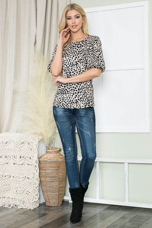 Bubble Sleeve Knit Jersey Top - Shop Style & More | Fresh Looks, Everyday Deals & Free Shipping