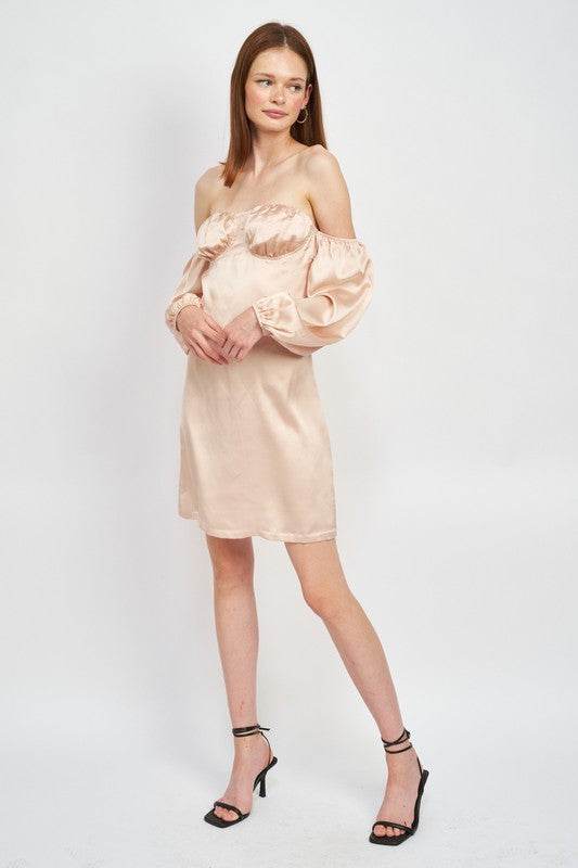 OFF SHOULDER MINI DRESS WITH BACK CUT OUT - Shop Style & More | Fresh Looks, Everyday Deals & Free Shipping