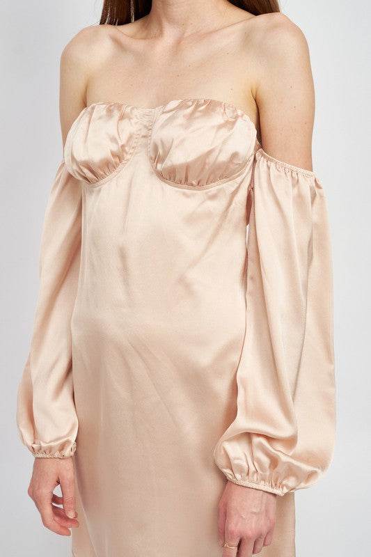 OFF SHOULDER MINI DRESS WITH BACK CUT OUT - Shop Style & More | Fresh Looks, Everyday Deals & Free Shipping