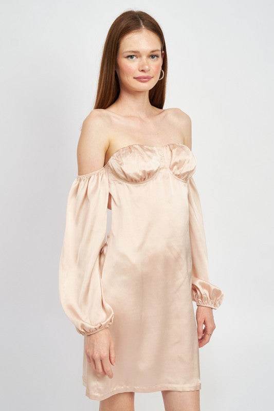 OFF SHOULDER MINI DRESS WITH BACK CUT OUT - Shop Style & More | Fresh Looks, Everyday Deals & Free Shipping