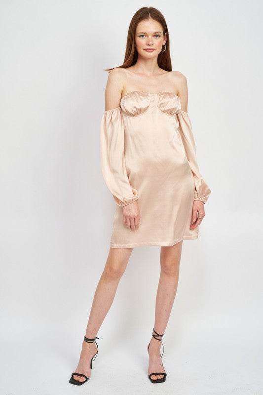 OFF SHOULDER MINI DRESS WITH BACK CUT OUT - Shop Style & More | Fresh Looks, Everyday Deals & Free Shipping