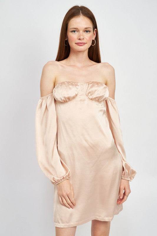 OFF SHOULDER MINI DRESS WITH BACK CUT OUT - Shop Style & More | Fresh Looks, Everyday Deals & Free Shipping