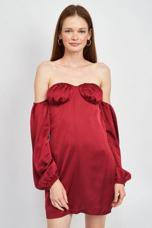 OFF SHOULDER MINI DRESS WITH BACK CUT OUT - Shop Style & More | Fresh Looks, Everyday Deals & Free Shipping