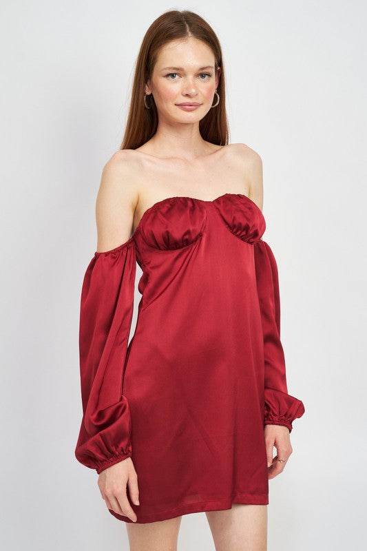 OFF SHOULDER MINI DRESS WITH BACK CUT OUT - Shop Style & More | Fresh Looks, Everyday Deals & Free Shipping